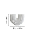 Abstract white geometric ceramic vase for living room decor