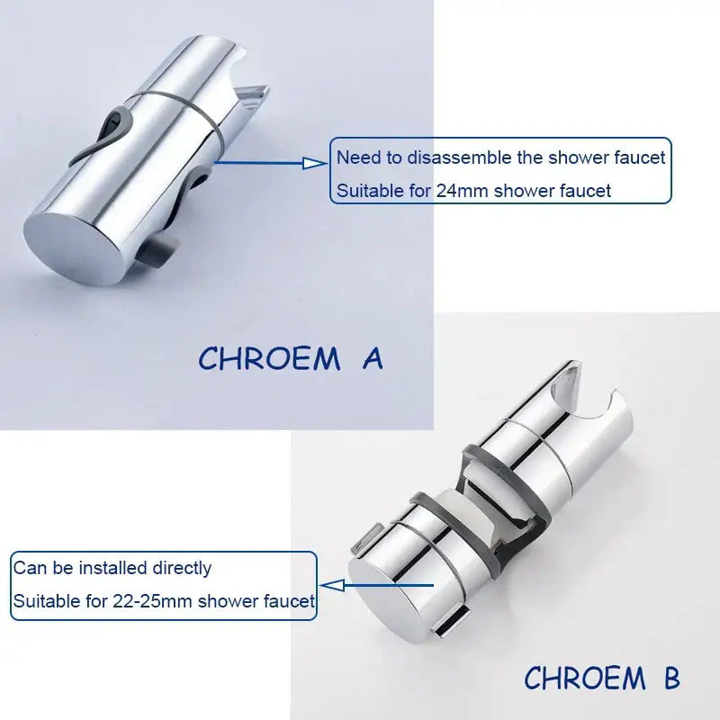 Adjustable chrome and gray shower head holder bathroom slider bracket