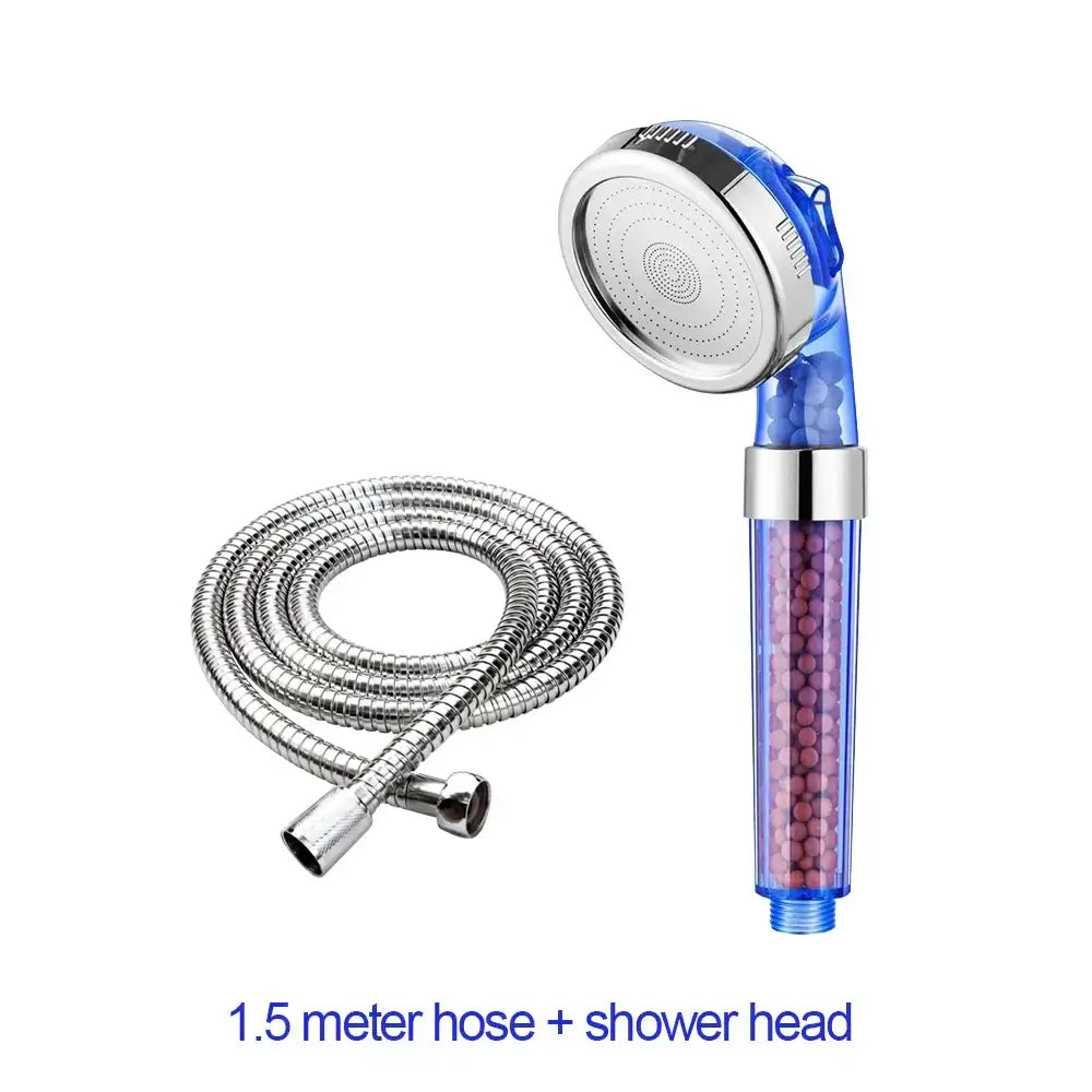 Adjustable high pressure shower head with filter beads for bathroom