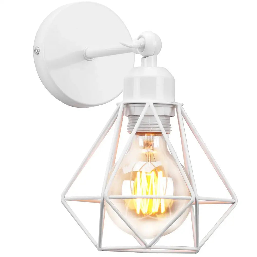 Adjustable industrial vintage black iron cage wall light bedroom
