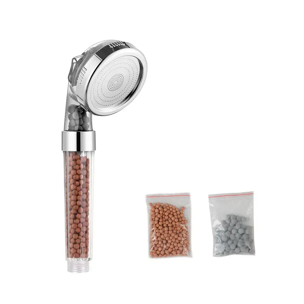 Adjustable jetting shower head bathroom high pressure filtered beads