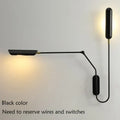 Adjustable retro wall lamp black bedroom reading light