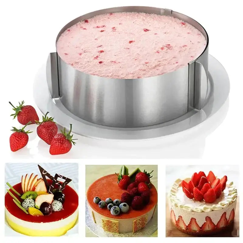 Adjustable stainless steel cake layered slicer for kitchen baking