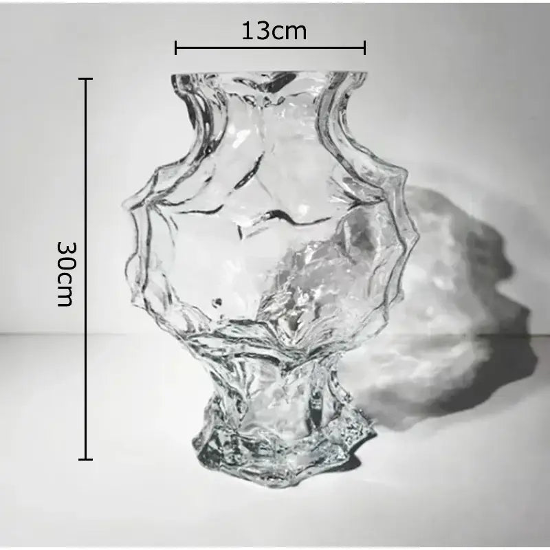 Aesthetic amber irregular glass vase bedroom flower pot