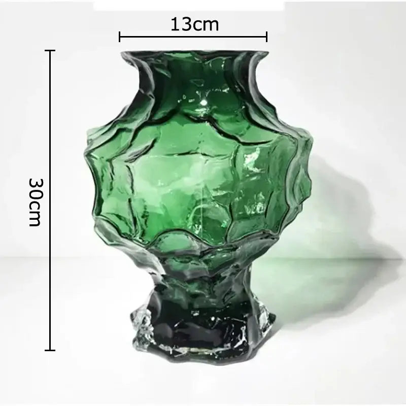Aesthetic amber irregular glass vase bedroom flower pot