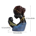 African exotic black mother and child figurines living room decor