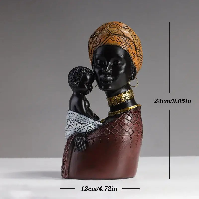 African mother child abstract statue living room ethnic resin decor