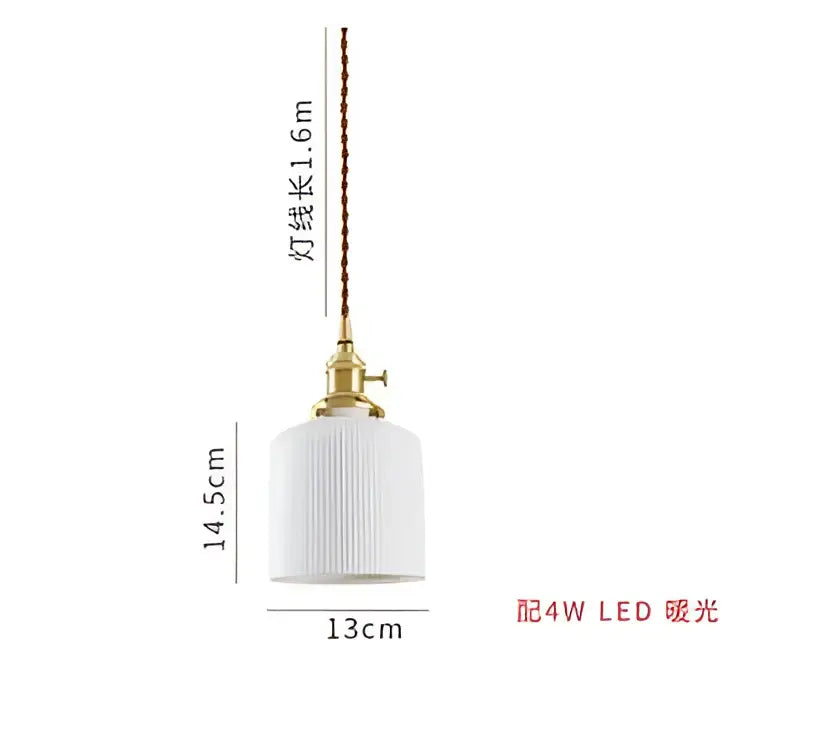 Amber & cream geometric glass pendant light for dining room