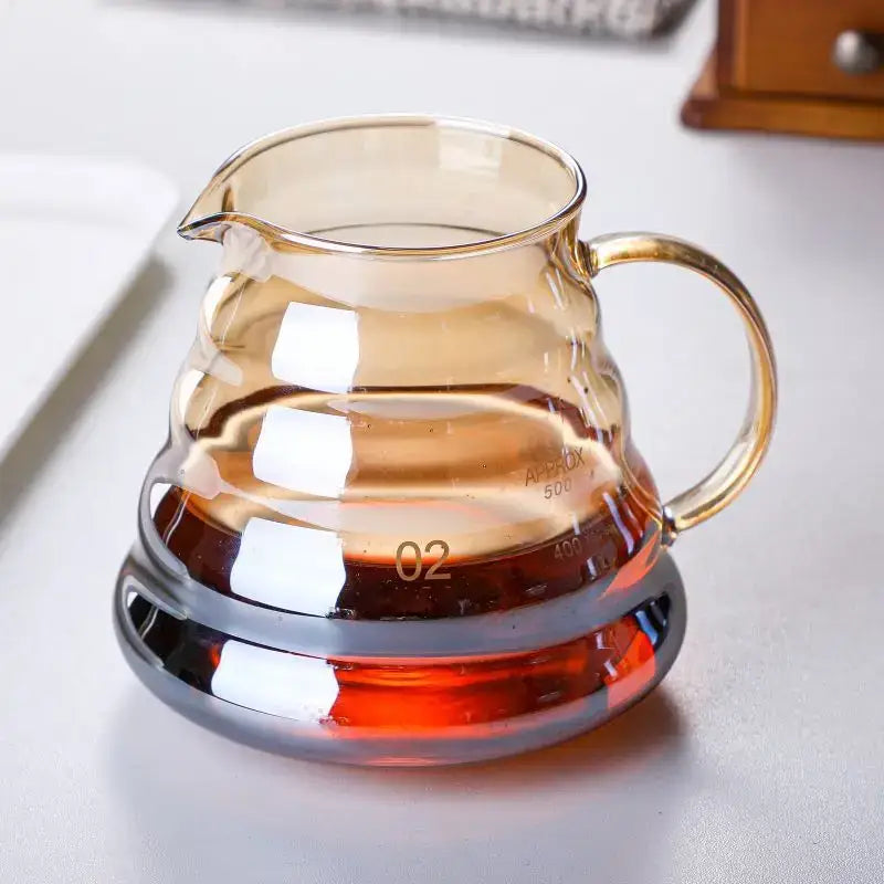 Amber fluted glass percolator coffee pot kitchen reusable filter