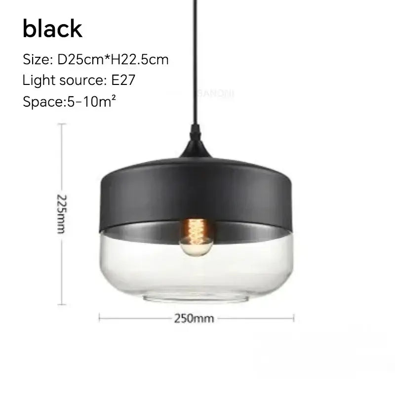 Amber glass and natural wood pendant light fixture for dining room