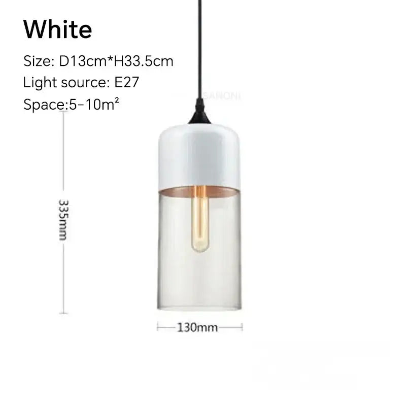 Amber glass and natural wood pendant light fixture for dining room