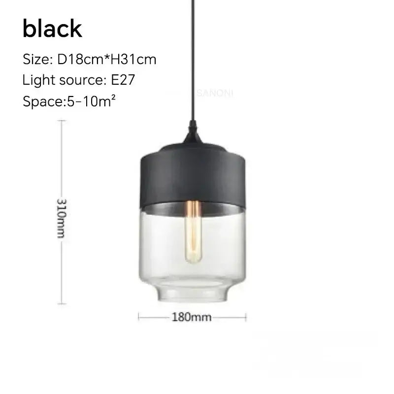Amber glass and natural wood pendant light fixture for dining room