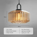 Amber & green ribbed glass led pendant chandelier kitchen light fixture
