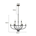 American farmhouse black iron art retro chandelier dining room light