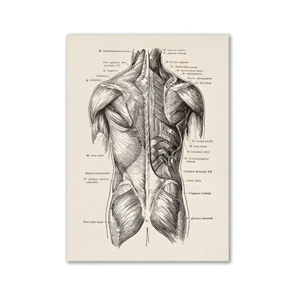 Vintage human anatomy skull art print bedroom ink illustration