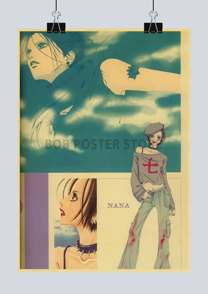 Retro anime nana kraft paper posters bedroom wall decor