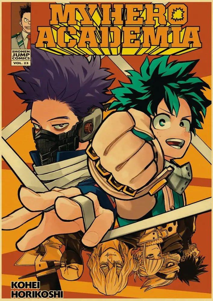 Teal and silver chainsaw man anime poster collection for bedroom