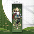 Vibrant genshin impact anime poster set gold ornate bedroom wall art