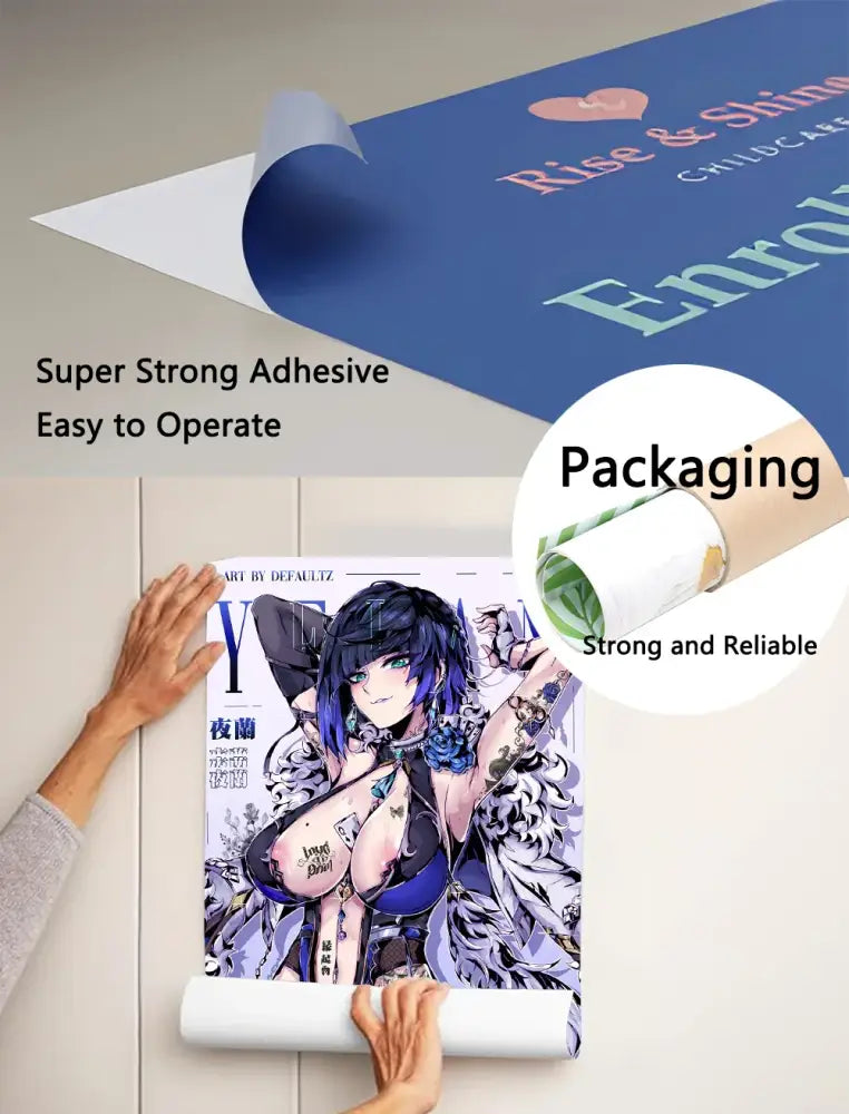 Lucky star anime girl poster waterproof bedroom wall decor