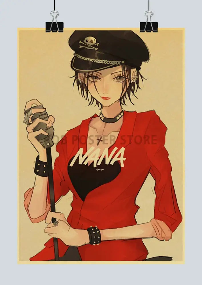 Retro nana kraft paper anime poster set bedroom wall decor