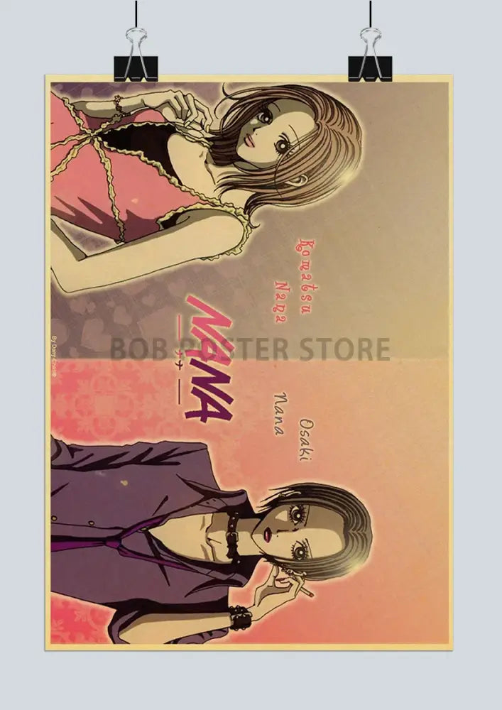 Retro nana kraft paper anime poster set bedroom wall decor