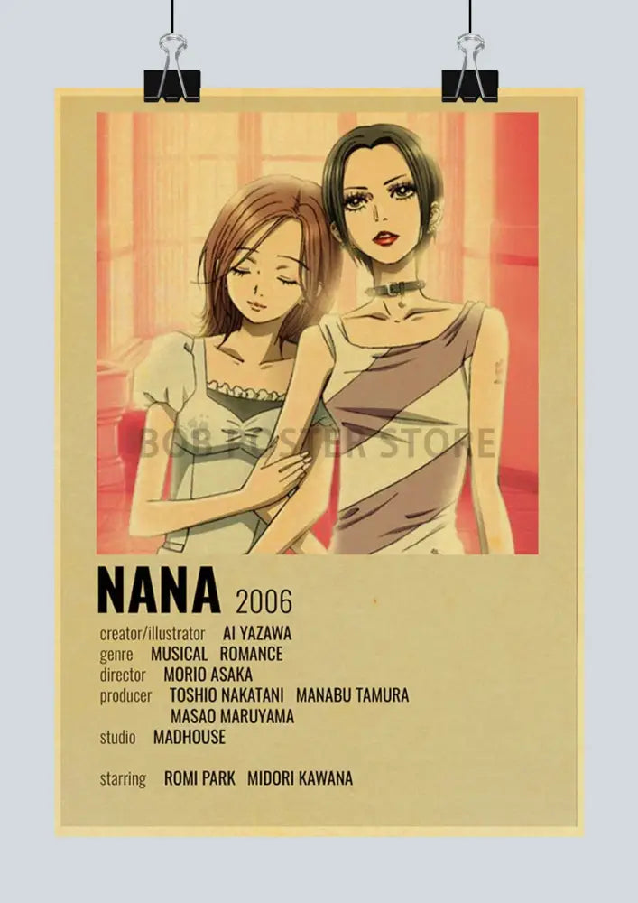 Retro nana kraft paper anime poster set bedroom wall decor