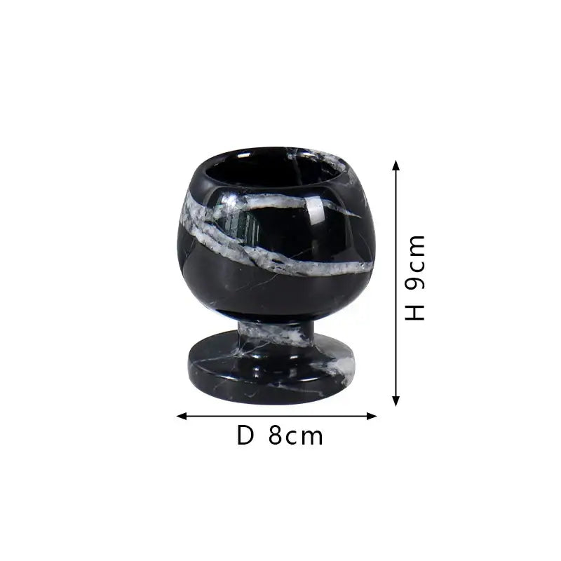 Antique black & white marble candlestick holder dining room decor