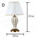 Antique blue ceramic desk lamp bedroom gold accented table light
