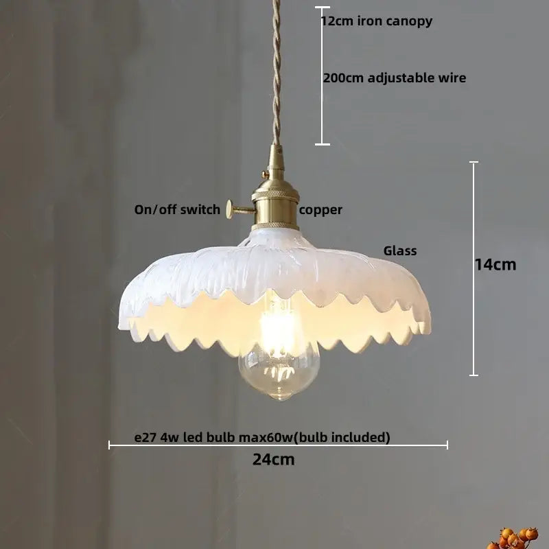 Antique brass and amber glass led hanging lamp stair pendant light