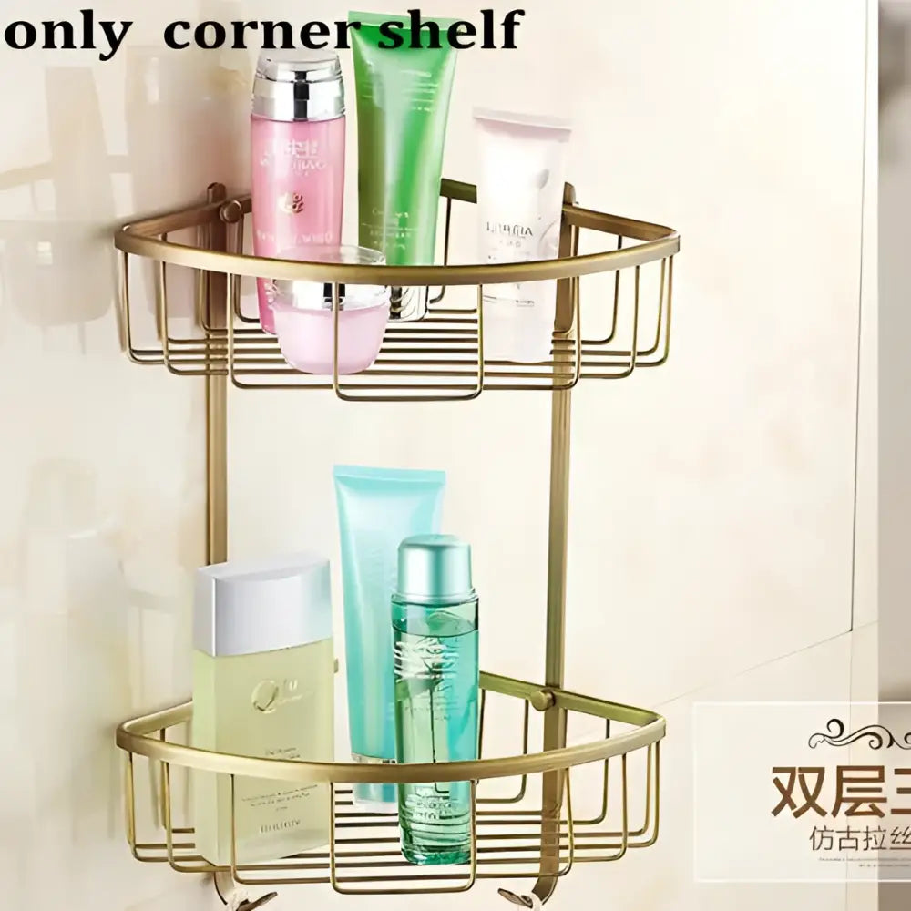 Antique brass and ceramic bathroom accessories set – bathroom