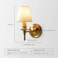 Antique brass and cream fabric copper wall lamp bedroom sconce