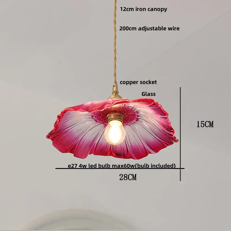 Antique brass and glass led pendant lamp kitchen hanging light