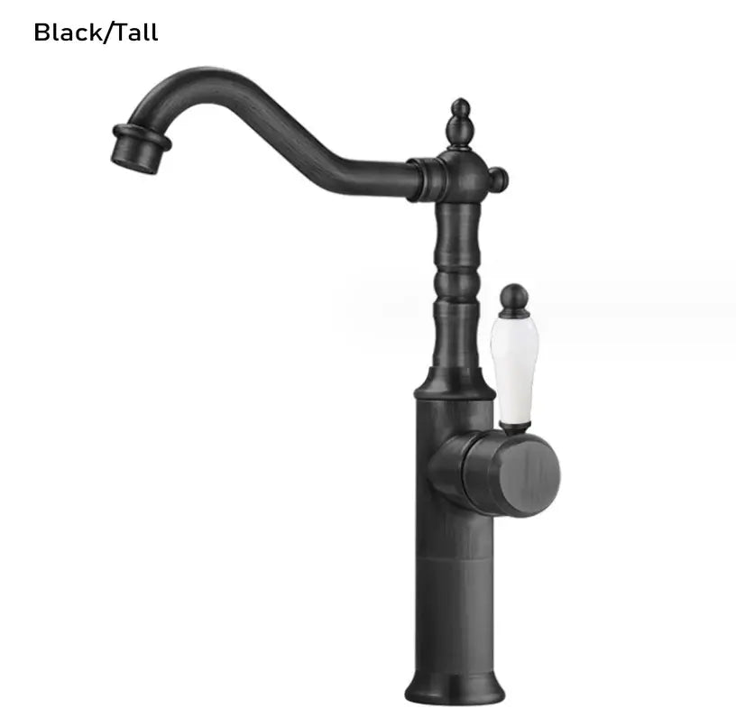 Antique brass and white ceramic gold luxury kitchen faucet