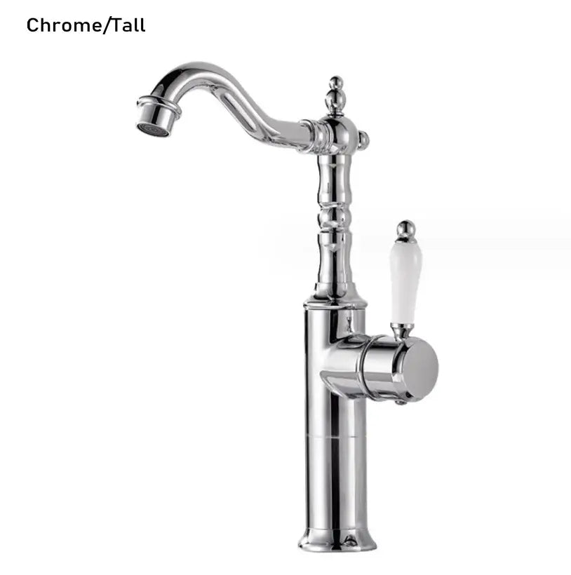 Antique brass and white ceramic gold luxury kitchen faucet