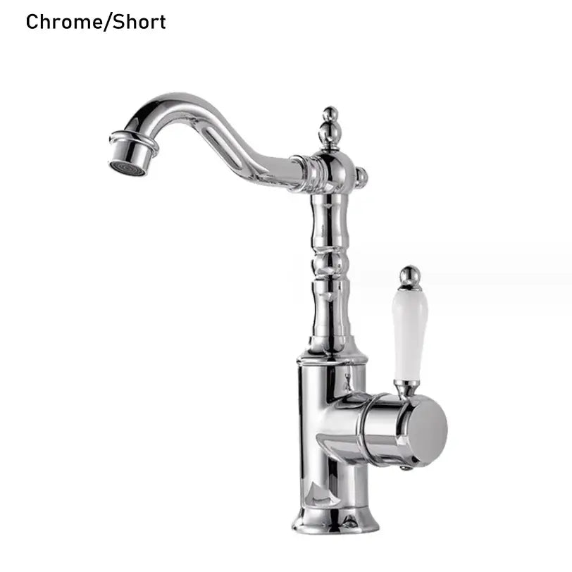 Antique brass and white ceramic gold luxury kitchen faucet