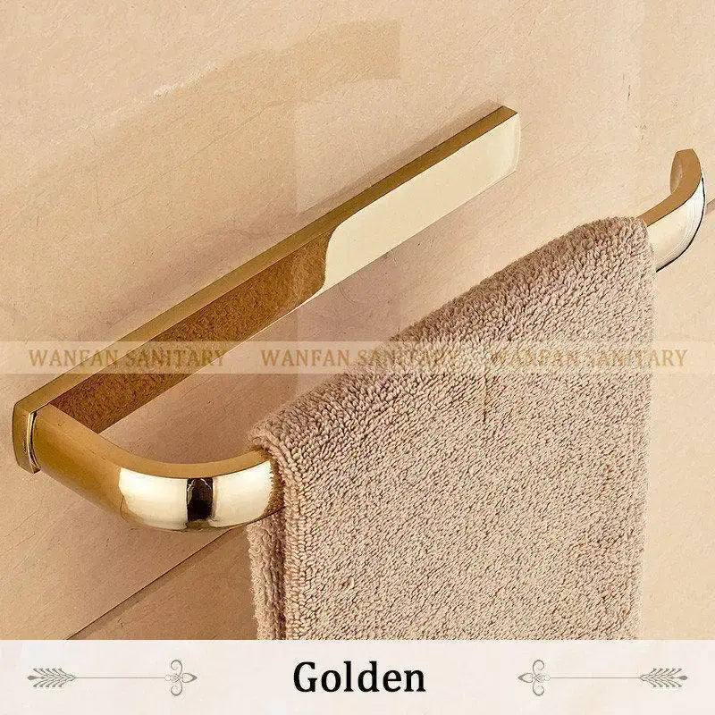 Antique brass bathroom accessories set towel rings and rack