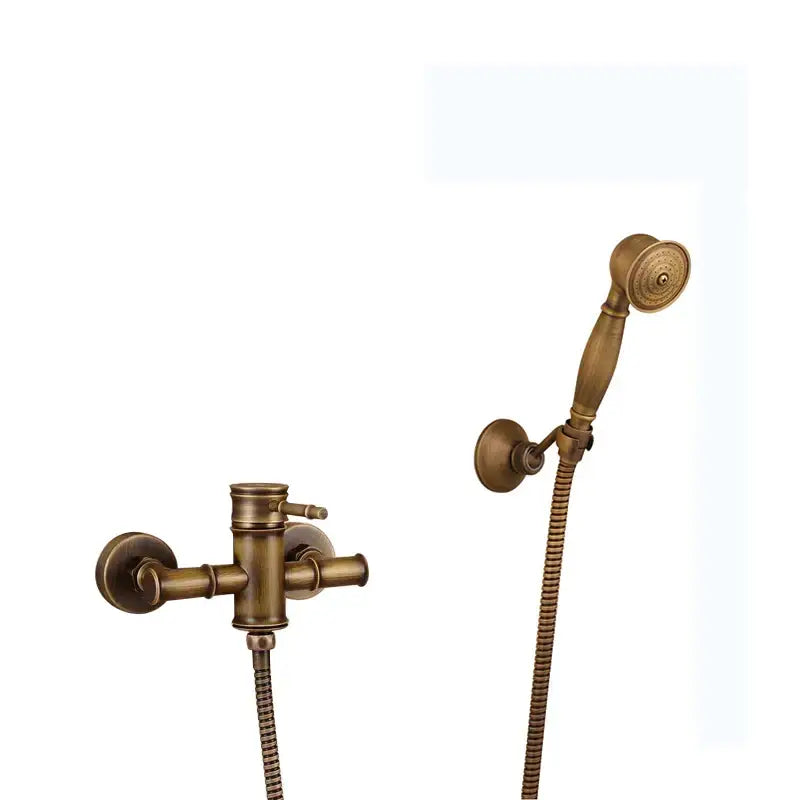 Antique brass bidet mixer faucet bathroom handheld shower set