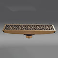 Antique brass carved floor drain cover bathroom floral drainage accessory