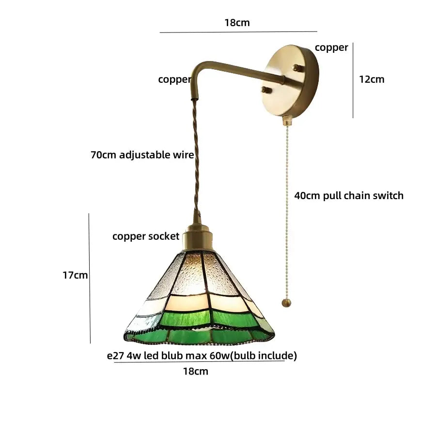Antique brass ceramic led wall lights with rattan shade bedroom