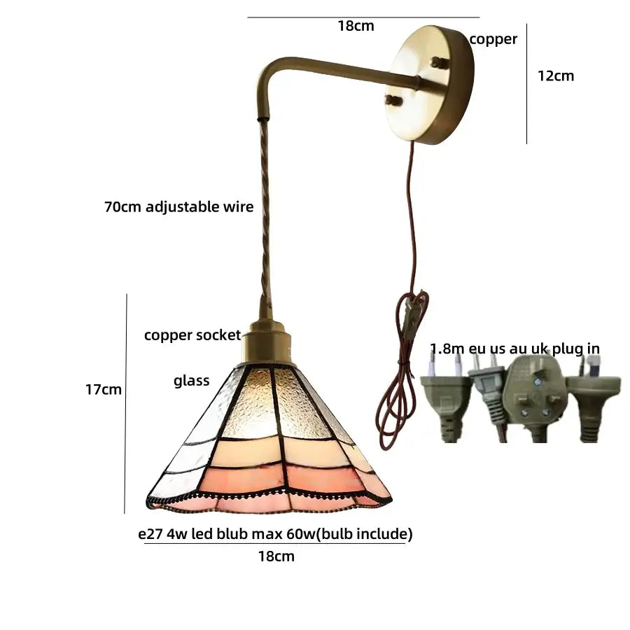 Antique brass ceramic led wall lights with rattan shade bedroom