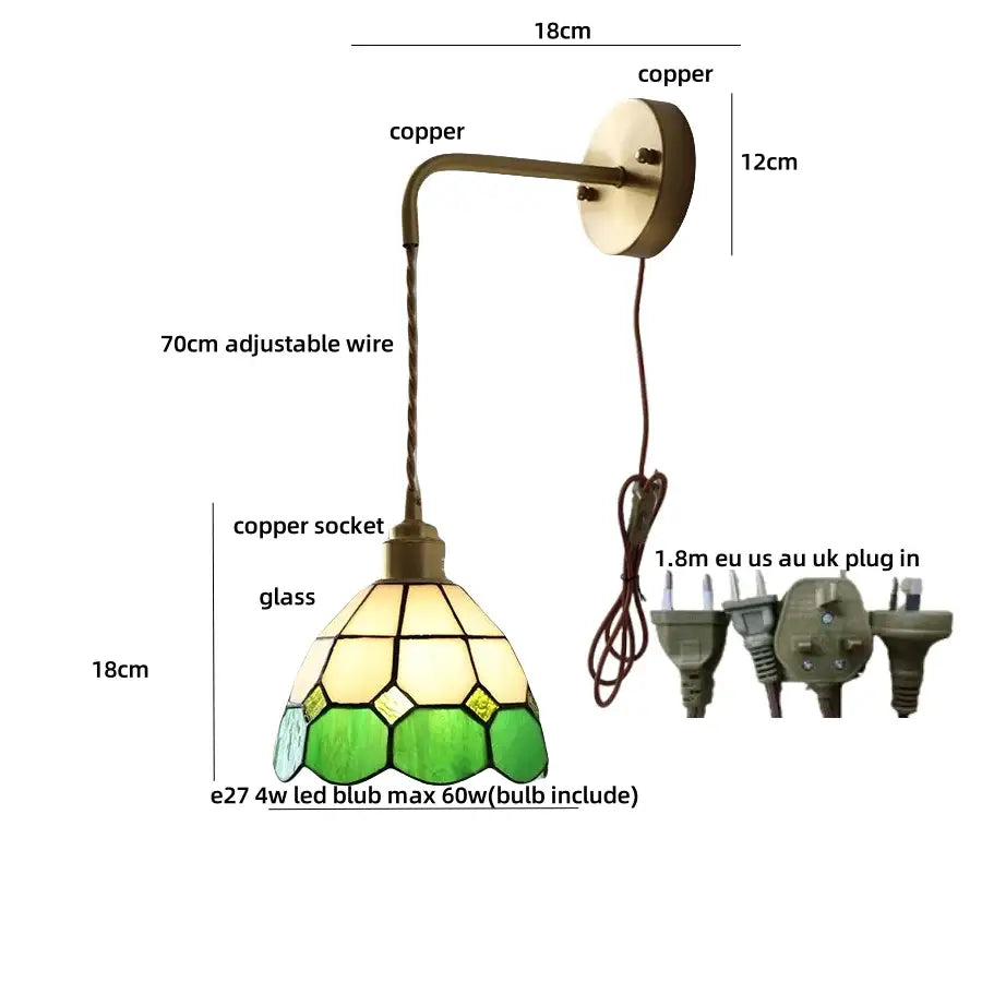 Antique brass ceramic led wall lights with rattan shade bedroom