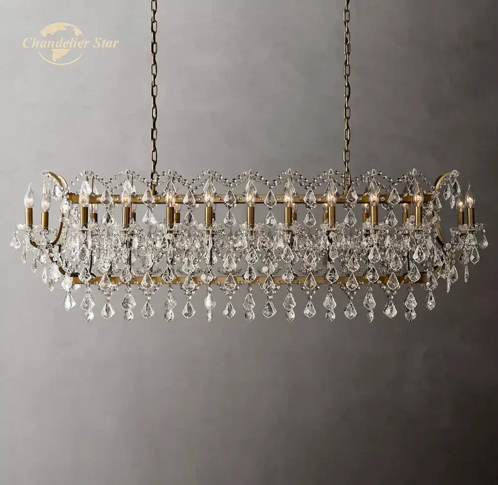 Antique brass decorbites crystal iron chandelier for dining room