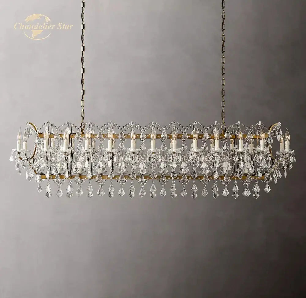Antique brass decorbites crystal iron chandelier for dining room