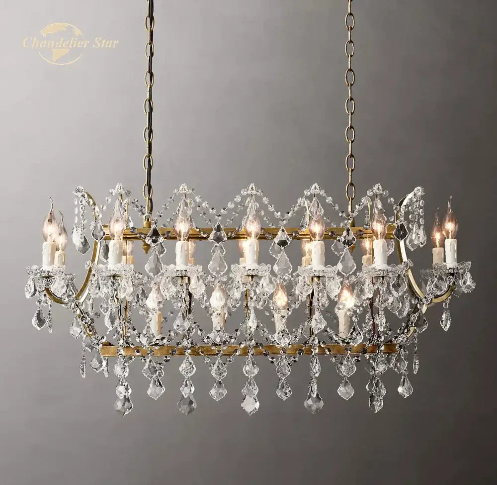 Antique brass decorbites crystal iron chandelier for dining room