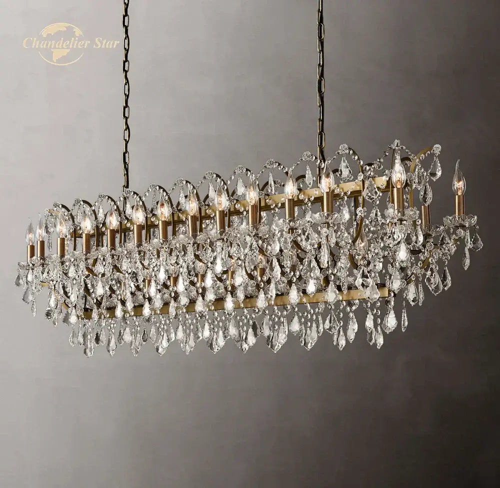 Antique brass decorbites crystal iron chandelier for dining room