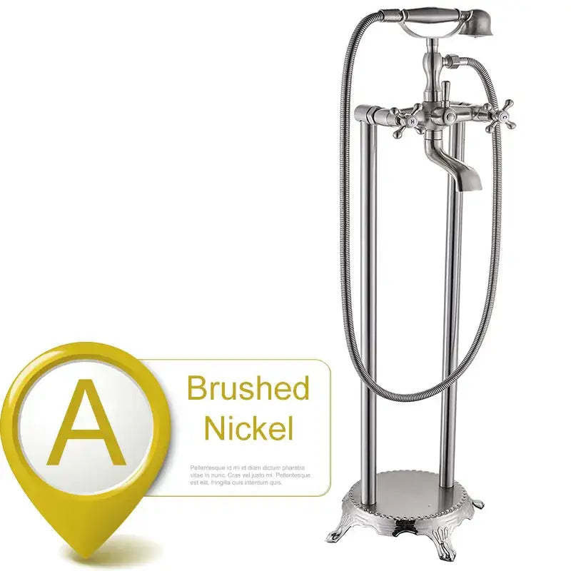 Antique brass dual ceramic handle freestanding tub faucet bathroom