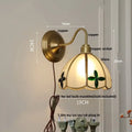 Antique brass glass clover wall sconce dining room light fixture