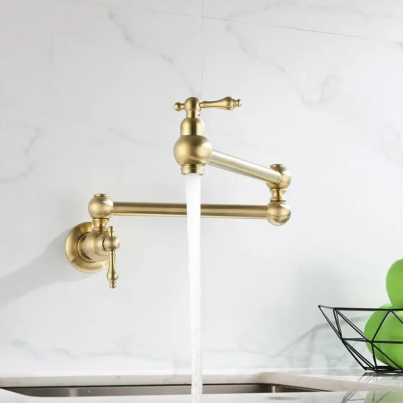 Antique brass gooseneck pot filler tap kitchen wall mounted faucet