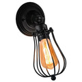 Antique brass industrial wall lamp bedroom wire cage sconce