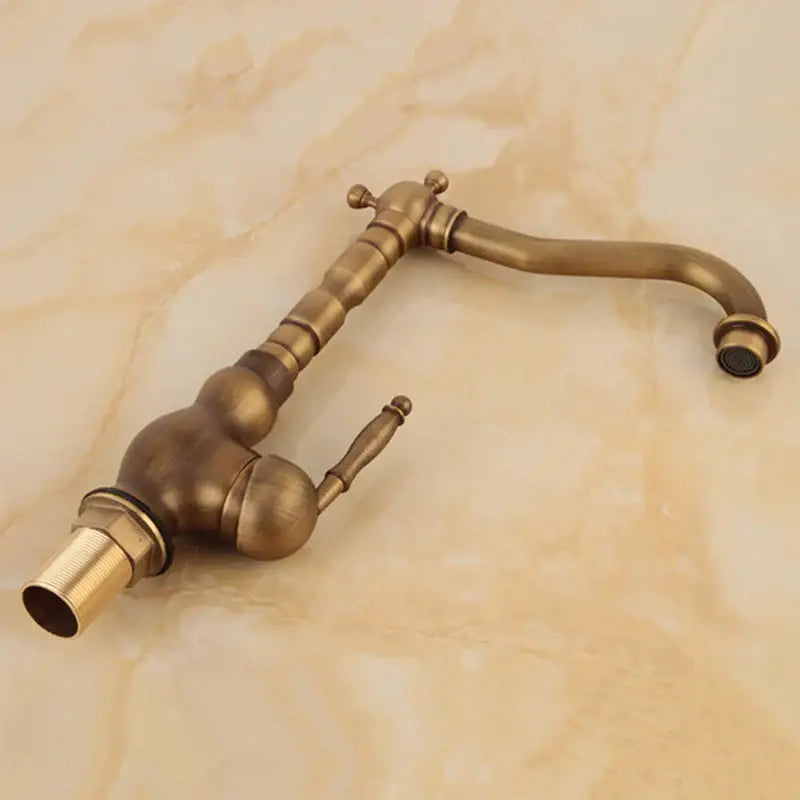 Antique brass ornate decorbites basin sink faucet bathroom mixer tap